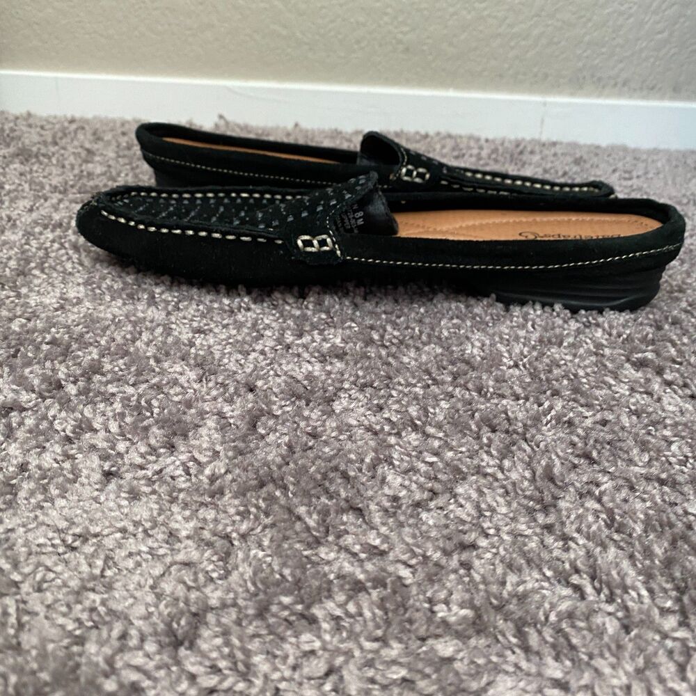 BARETRAPS Orvyn Black Leather Bejeweled Beaded Slip-On Mules Size 8 - Picture 11 of 14